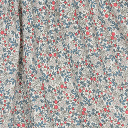 Fina Ejerique-Girls Grey Cotton Floral Dress | Childrensalon Outlet