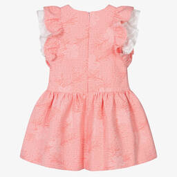 Fina Ejerique-Girls Pink Floral Jacquard Dress  | Childrensalon Outlet