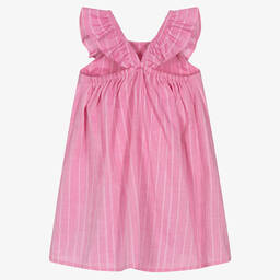 فينا إيجيريك-Girls Pink Striped Cotton Dress | Childrensalon Outlet