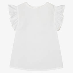 Fina Ejerique-Girls White Cotton Blouse | Childrensalon Outlet