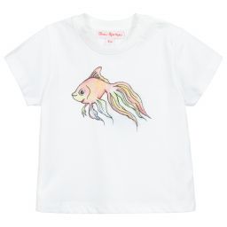 Fina Ejerique-White Cotton Fish T-Shirt | Childrensalon Outlet
