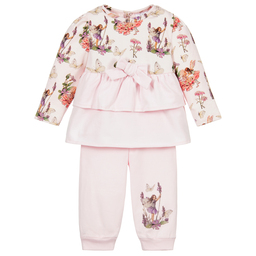 Flower Fairies™ by Childrensalon-Baby Girls Pink Cotton Outfit | Childrensalon Outlet