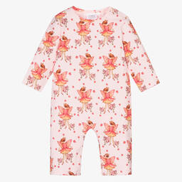 Flower Fairies™ by Childrensalon-Baby Girls Pink Cotton Romper Suit | Childrensalon Outlet