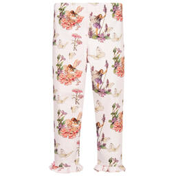 فلاور فيريز باي تشلدرن صالون-ليغنغز قطن جيرسي لون زهري بطبعة ملونة | Childrensalon Outlet