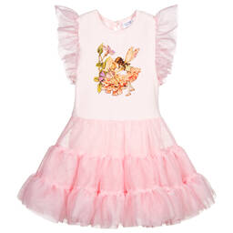 Flower Fairies™ by Childrensalon-Girls Pink Cotton & Tulle Dress | Childrensalon Outlet
