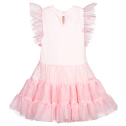 Flower Fairies™ by Childrensalon-Girls Pink Cotton & Tulle Dress | Childrensalon Outlet