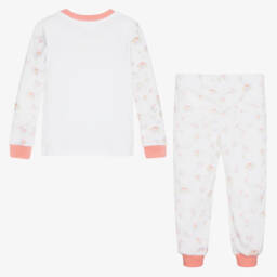 فلاور فيريز باي تشلدرن صالون-بيجاما قطن لون أبيض وزهري للبنات | Childrensalon Outlet