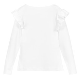 Flower Fairies™ by Childrensalon-Белый хлопковый топ с оборками для девочек | Childrensalon Outlet