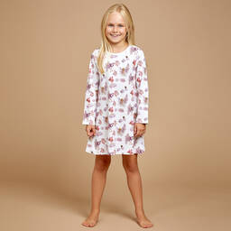 فلاور فيريز باي تشلدرن صالون-قميص نوم قطن لون أبيض للبنات | Childrensalon Outlet