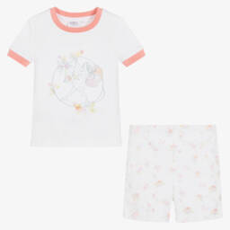 فلاور فيريز باي تشلدرن صالون-بيجاما شورت قطن لون أبيض للبنات | Childrensalon Outlet