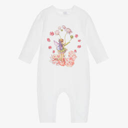Flower Fairies™ by Childrensalon-Girls White Cotton Romper | Childrensalon Outlet