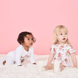 Flower Fairies™ by Childrensalon-Girls White Cotton Romper | Childrensalon Outlet