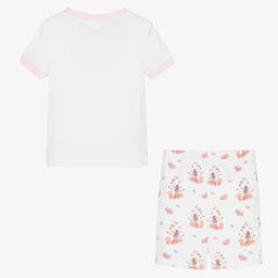 فلاور فيريز باي تشلدرن صالون-بيجاما شورت قطن لون أبيض للبنات | Childrensalon Outlet