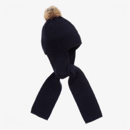 Foque-Blue Knit Hat & Scarf | Childrensalon Outlet