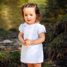 Foque-Голубое платье с белым воротником для малышей | Childrensalon Outlet