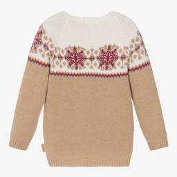 Foque-Бежевый вязаный свитер с узором фэр-айл | Childrensalon Outlet