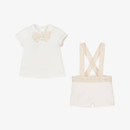 Foque-Бежевый льняной-хлопковый комплект для мальчиков | Childrensalon Outlet