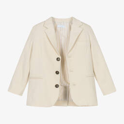 Foque-Boys Beige & Navy Blue Cotton Shorts Suit | Childrensalon Outlet