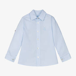 Foque-Boys Beige & Navy Blue Cotton Shorts Suit | Childrensalon Outlet