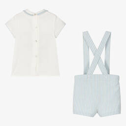 Foque-Boys Blue Cotton & Linen Shorts Set | Childrensalon Outlet