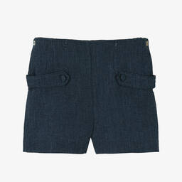 Foque-Boys Blue Cotton & Linen Shorts Set | Childrensalon Outlet