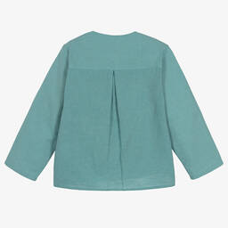 Foque-قميص مزيج قطن وكتان لون أزرق للأولاد | Childrensalon Outlet