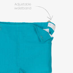 فوكيه-بِدلة رسمية قطن وكتان لون عاجي وأزرق تركواز | Childrensalon Outlet