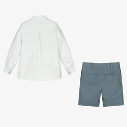Foque-Голубая рубашка и шорты из льна | Childrensalon Outlet