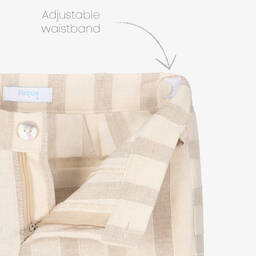 فوكيه-طقم شورت قطن لون أزرق وبيج للأولاد | Childrensalon Outlet