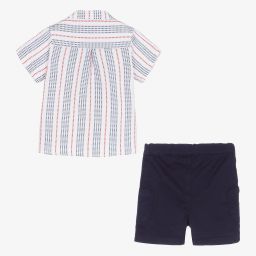 Foque-Boys Blue Stripe Shorts Set | Childrensalon Outlet