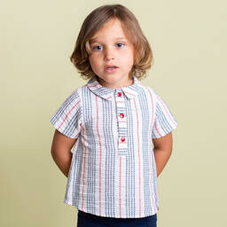 Foque-Boys Blue Stripe Shorts Set | Childrensalon Outlet