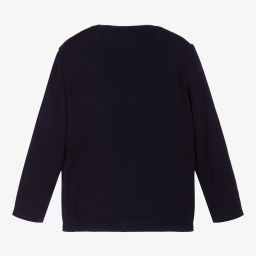 Foque-كنزة صوف وأكريليك لون كحلي للأولاد بطبعة ذئب | Childrensalon Outlet