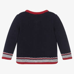 Foque-Boys Blue Wool Knit Cardigan | Childrensalon Outlet