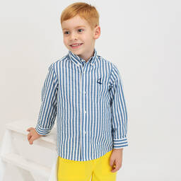 Foque-Синяя рубашка и желтые шорты из хлопка | Childrensalon Outlet