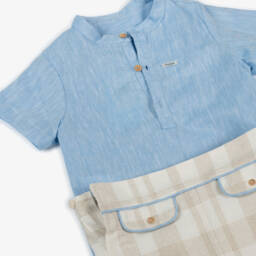 Foque-Boys Classic Blue & Beige Ensemble | Childrensalon Outlet