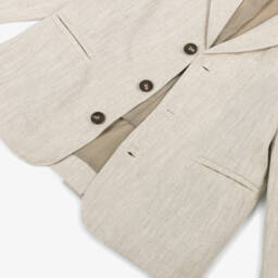 Foque-Boys Elegant Beige Linen Jacket | Childrensalon Outlet