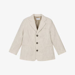 Foque-Boys Elegant Beige Linen Jacket | Childrensalon Outlet