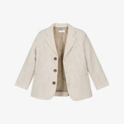 Foque-Boys Elegant Beige Linen Jacket | Childrensalon Outlet