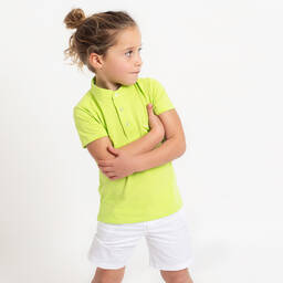 Foque-Boys Green Cotton Polo Shirt | Childrensalon Outlet