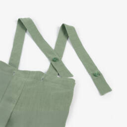 Foque-Boys Green Linen Blend Shorts Ensemble | Childrensalon Outlet