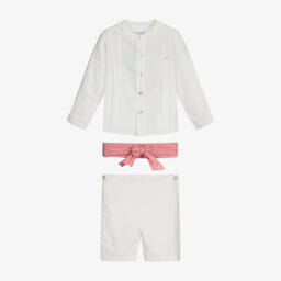 Foque-Комплект цвета слоновой кости и розового цвета с шортами для мальчиков | Childrensalon Outlet