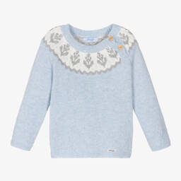 Foque-Boys Light Blue Knitted Sweater | Childrensalon Outlet