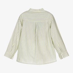 Foque-قميص قطن مقلم لون أصفر نيون وأزرق للأولاد | Childrensalon Outlet