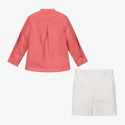 Foque-Красная рубашка с кремовыми шортами для мальчиков | Childrensalon Outlet
