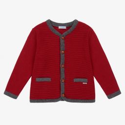 Foque-Boys Red Wool Knit Cardigan | Childrensalon Outlet