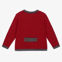 Foque-Boys Red Wool Knit Cardigan | Childrensalon Outlet