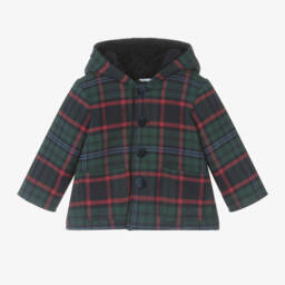 فوكيه-معطف بهودي تارتان لون أخضر للأولاد | Childrensalon Outlet