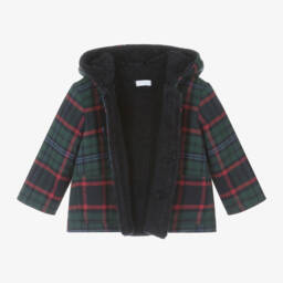 فوكيه-معطف بهودي تارتان لون أخضر للأولاد | Childrensalon Outlet