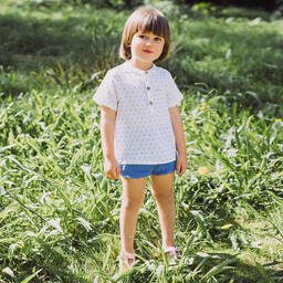 Foque-Boys White & Blue Shorts Set | Childrensalon Outlet