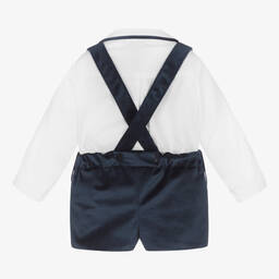 Foque-Boys White & Blue Shorts Set | Childrensalon Outlet